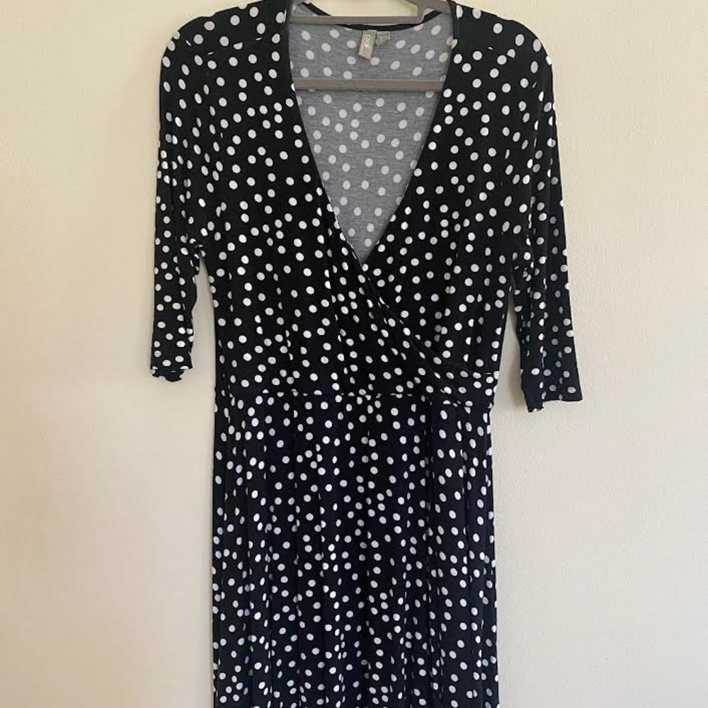ASOS Black/White Polka Dot Dress - Size 10.